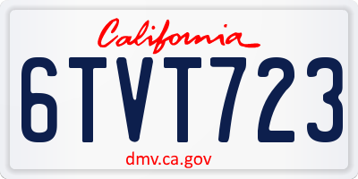 CA license plate 6TVT723