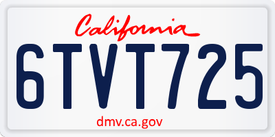CA license plate 6TVT725