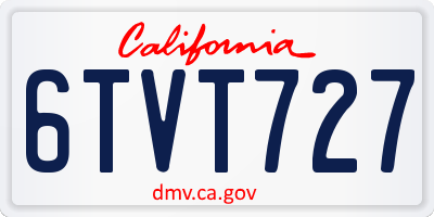 CA license plate 6TVT727