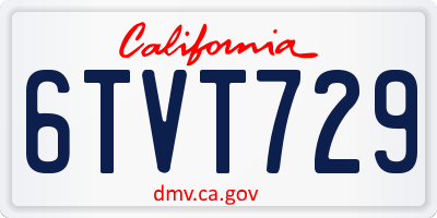 CA license plate 6TVT729