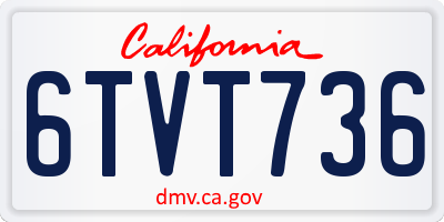 CA license plate 6TVT736