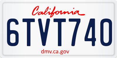 CA license plate 6TVT740