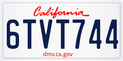 CA license plate 6TVT744