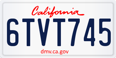 CA license plate 6TVT745