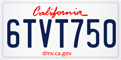 CA license plate 6TVT750