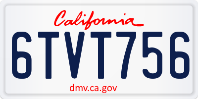 CA license plate 6TVT756