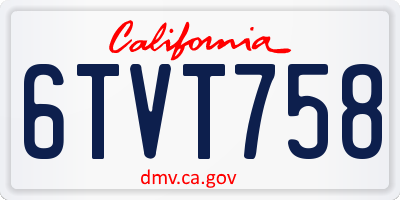 CA license plate 6TVT758