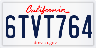 CA license plate 6TVT764