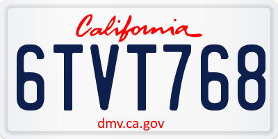 CA license plate 6TVT768
