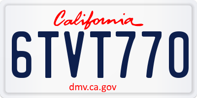 CA license plate 6TVT770