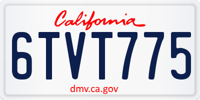 CA license plate 6TVT775