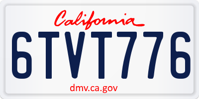 CA license plate 6TVT776