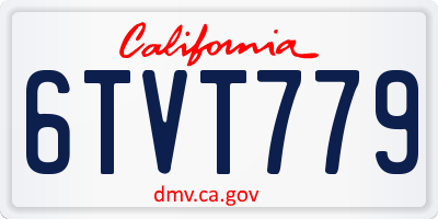 CA license plate 6TVT779