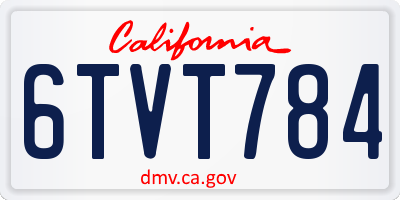 CA license plate 6TVT784
