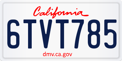 CA license plate 6TVT785