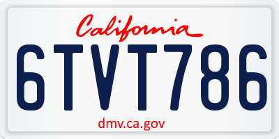 CA license plate 6TVT786