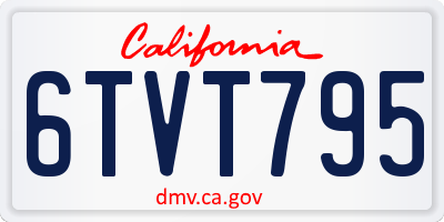 CA license plate 6TVT795