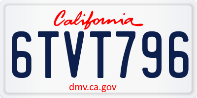 CA license plate 6TVT796
