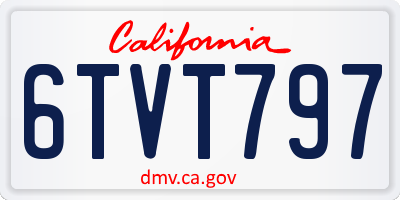 CA license plate 6TVT797
