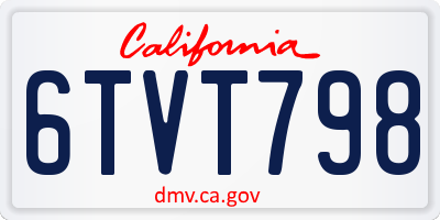 CA license plate 6TVT798