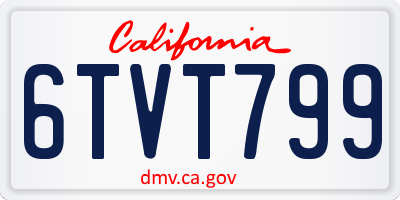 CA license plate 6TVT799