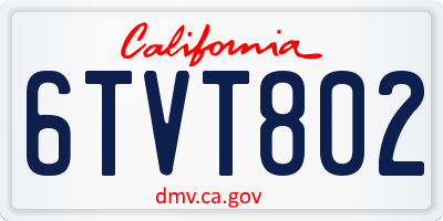 CA license plate 6TVT802
