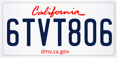 CA license plate 6TVT806