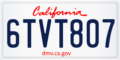 CA license plate 6TVT807
