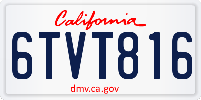 CA license plate 6TVT816