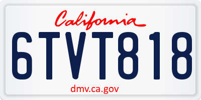 CA license plate 6TVT818