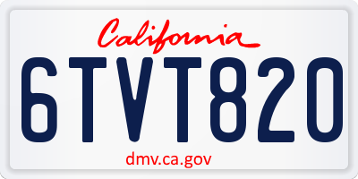 CA license plate 6TVT820