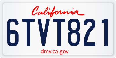 CA license plate 6TVT821