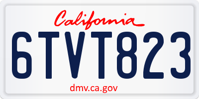 CA license plate 6TVT823