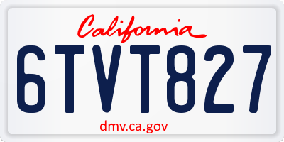 CA license plate 6TVT827