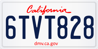 CA license plate 6TVT828