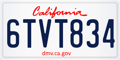 CA license plate 6TVT834