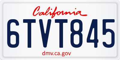 CA license plate 6TVT845