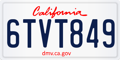 CA license plate 6TVT849