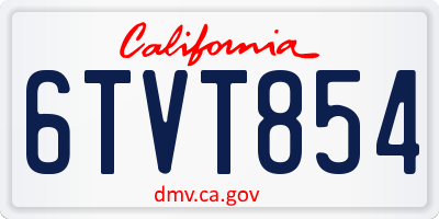 CA license plate 6TVT854