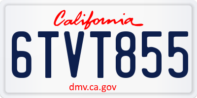 CA license plate 6TVT855