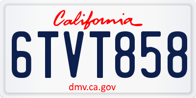 CA license plate 6TVT858