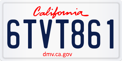 CA license plate 6TVT861