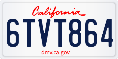 CA license plate 6TVT864