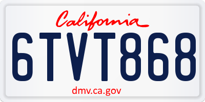 CA license plate 6TVT868