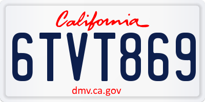 CA license plate 6TVT869
