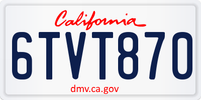 CA license plate 6TVT870