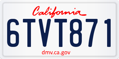 CA license plate 6TVT871
