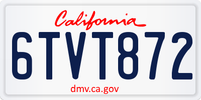 CA license plate 6TVT872