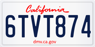 CA license plate 6TVT874