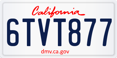 CA license plate 6TVT877